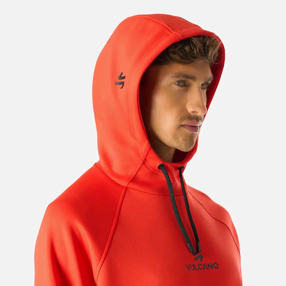 Polerón Vulcano Tempo Sweatshirt Hoody Rojo Anaranjado 4