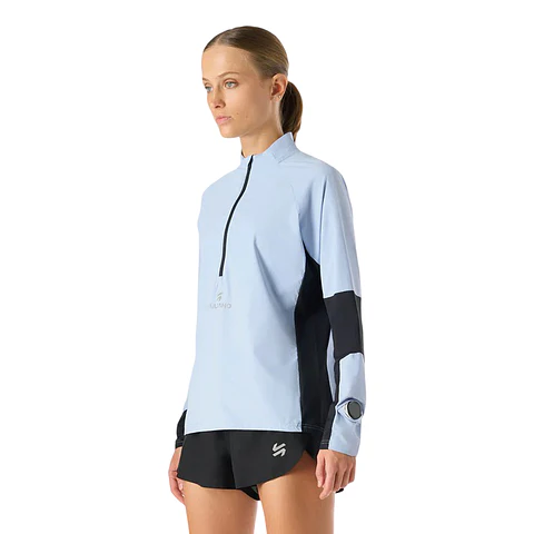 Polerón Vulcano Mujer Built To Move Pro 1/4 Zip Midlayer Celeste 