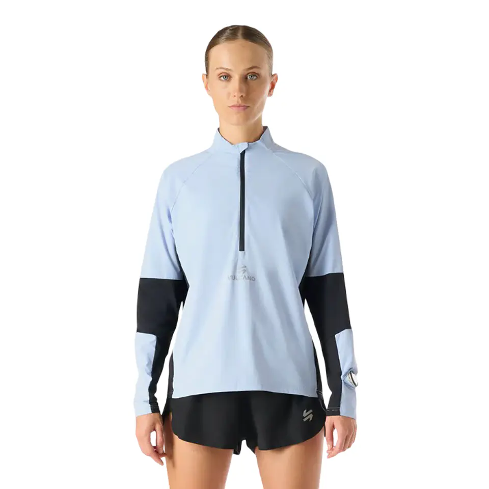 Polerón Vulcano Mujer Built To Move Pro 1/4 Zip Midlayer Celeste  1