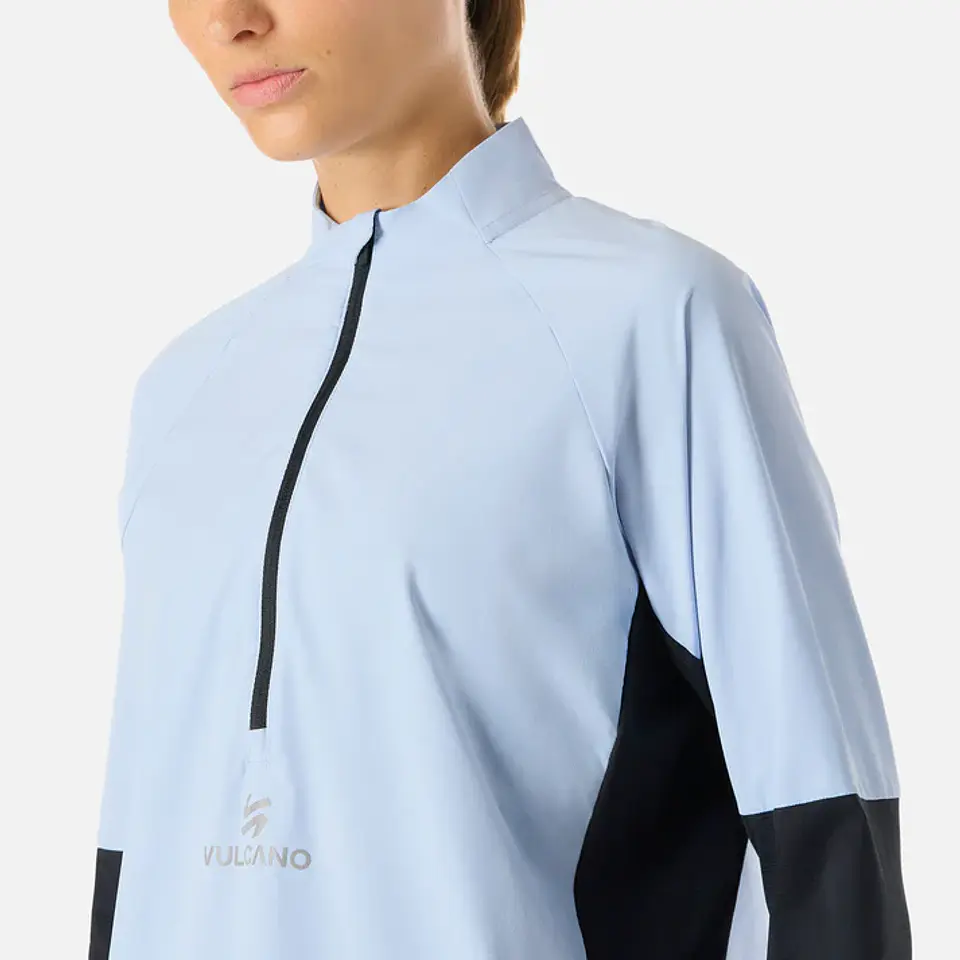 Polerón Vulcano Mujer Built To Move Pro 1/4 Zip Midlayer Celeste  5