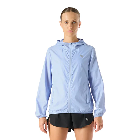 Poleron Vulcano Chaqueta Mujer Built To Move Windbreaker Jacket Celeste