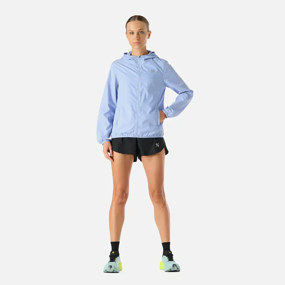 Poleron Vulcano Chaqueta Mujer Built To Move Windbreaker Jacket Celeste 4