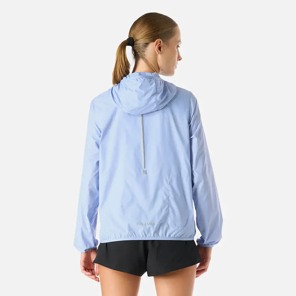 Poleron Vulcano Chaqueta Mujer Built To Move Windbreaker Jacket Celeste 7