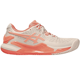 Zapatillas Asics Mujer Gel Resolution 9 Clay Pearl Pink Sun Coral