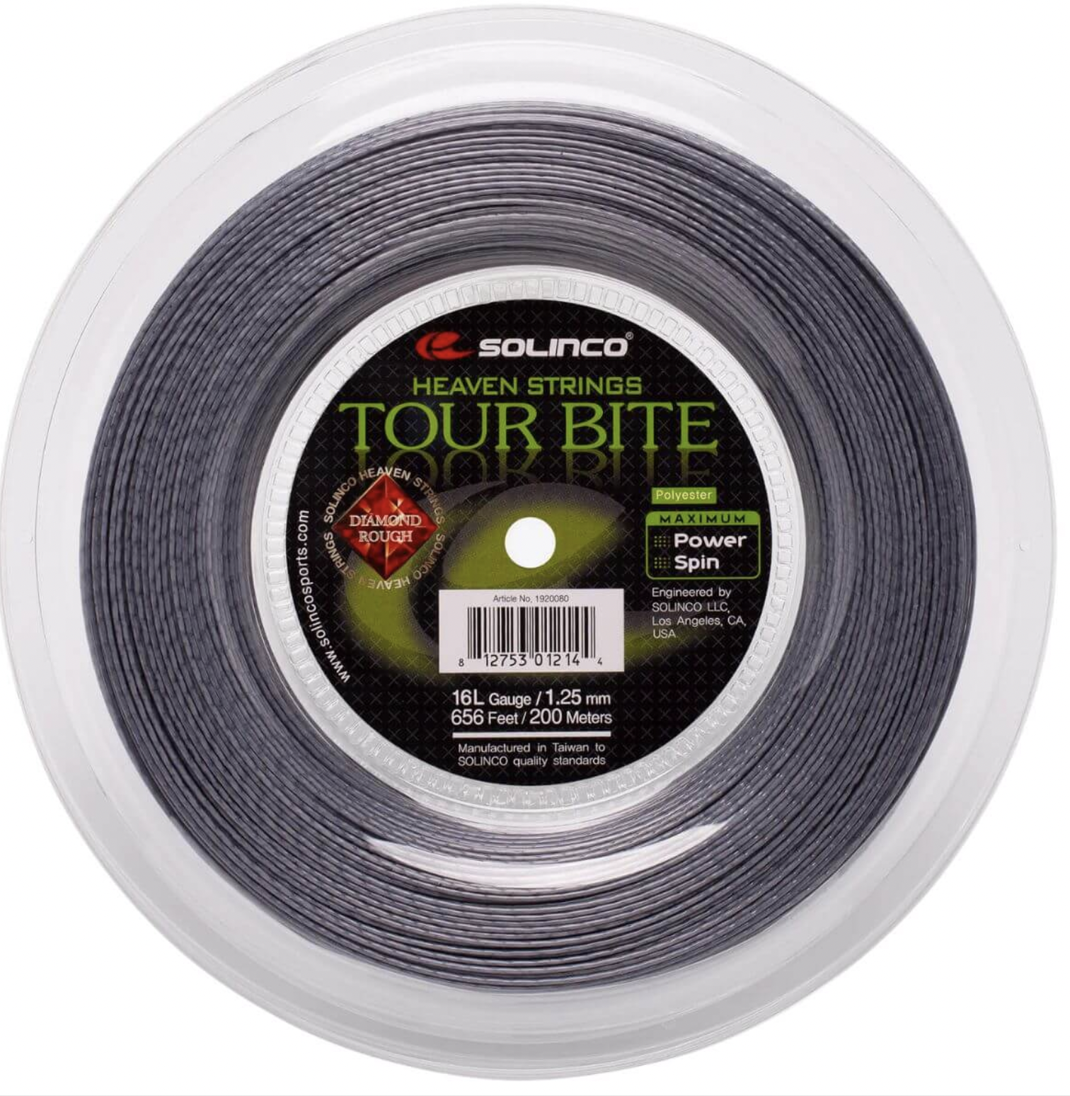 Cuerda De Tenis Solinco Tour Bite Diamond Rough Gris