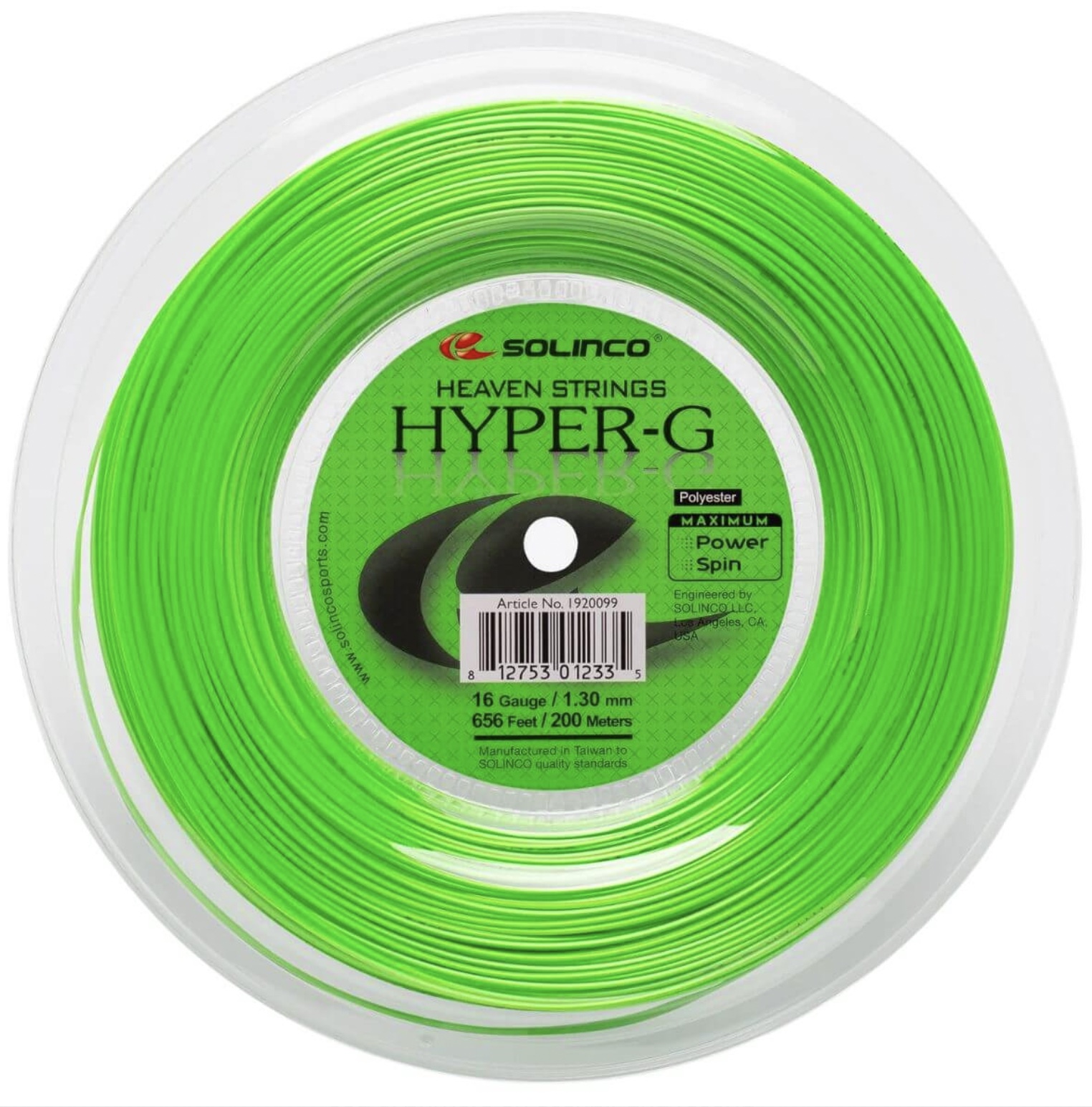 Cuerda De Tenis Solinco Hyper-G 16 Soft Verde