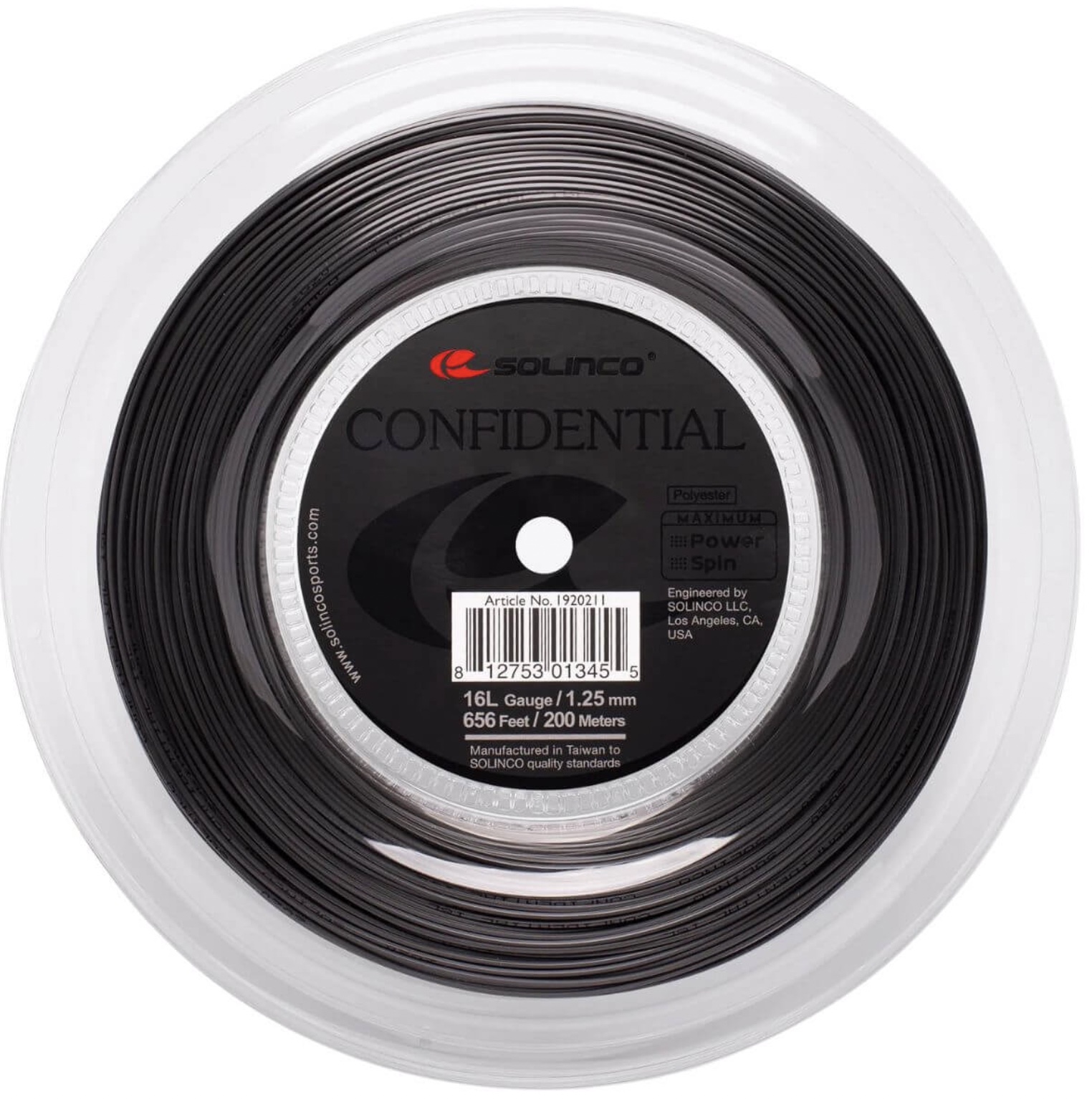 Cuerda De Tenis Solinco Confidential Negro
