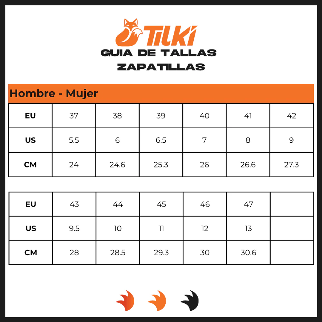 Zapatilla Tilki Ortak Negro Naranjo 7