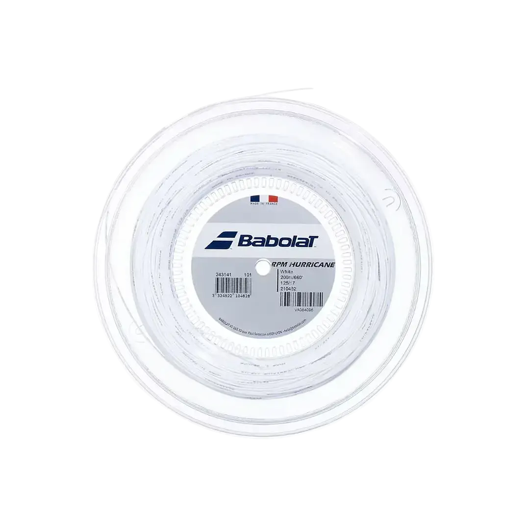 Cuerda de Tenis Babolat Hurricane Rollo 200mt Blanco  1