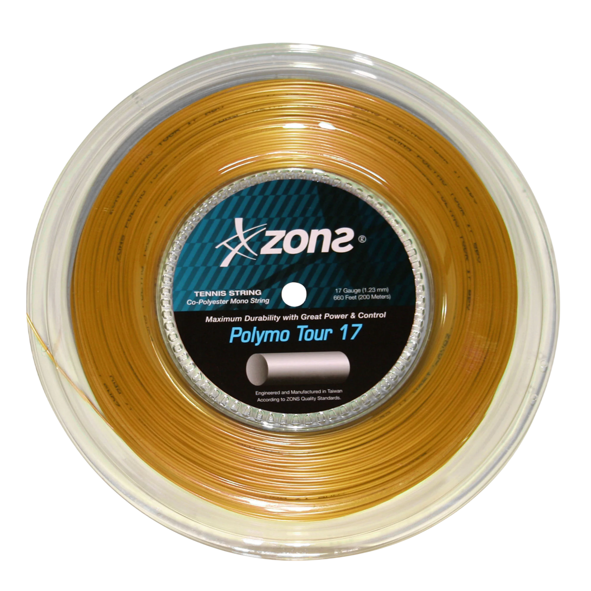 Cuerda de Tenis Zons Polymo Tour 1.23 / 17 Oro