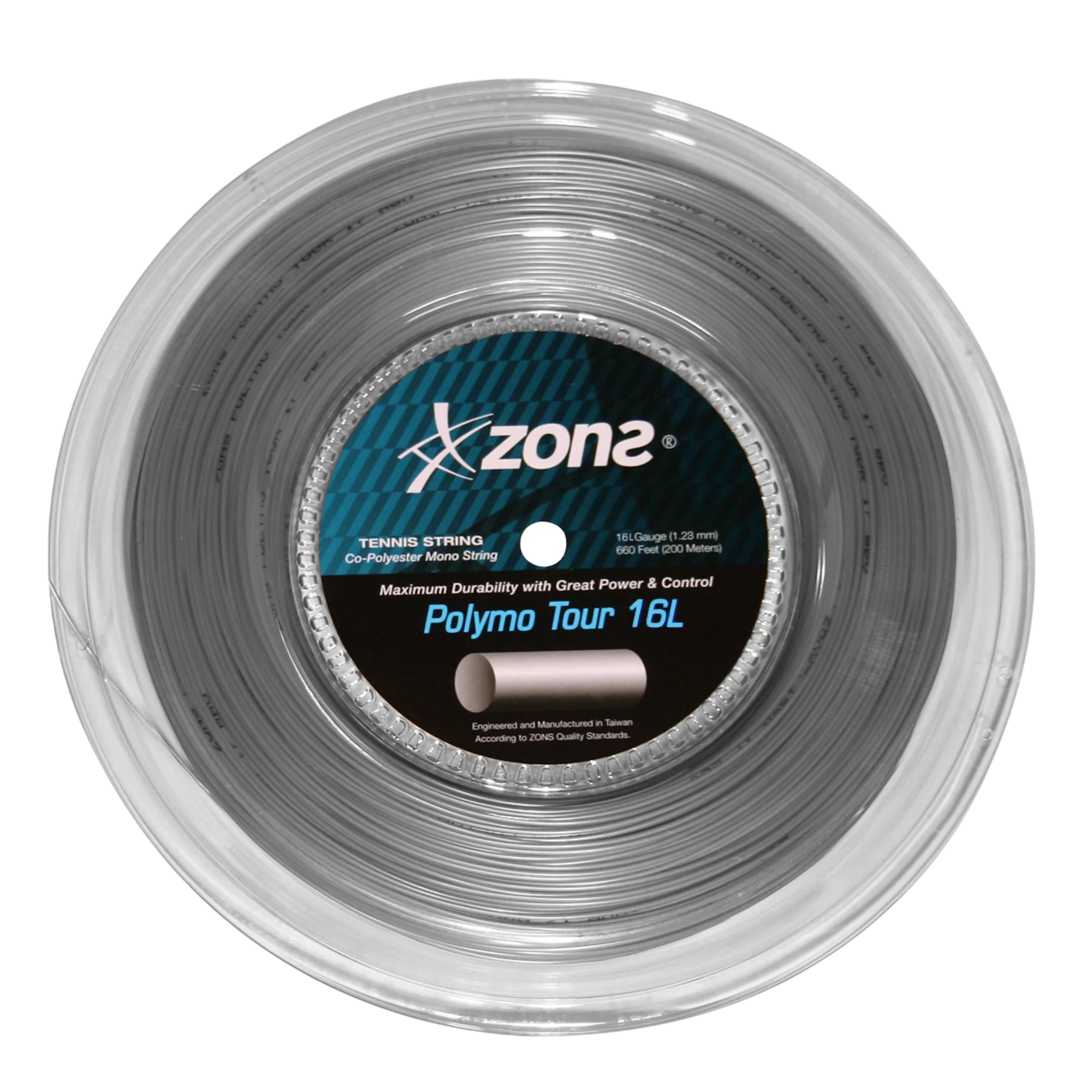 Cuerda de Tenis Zons Polymo Tour 1.28 / 16L Plata