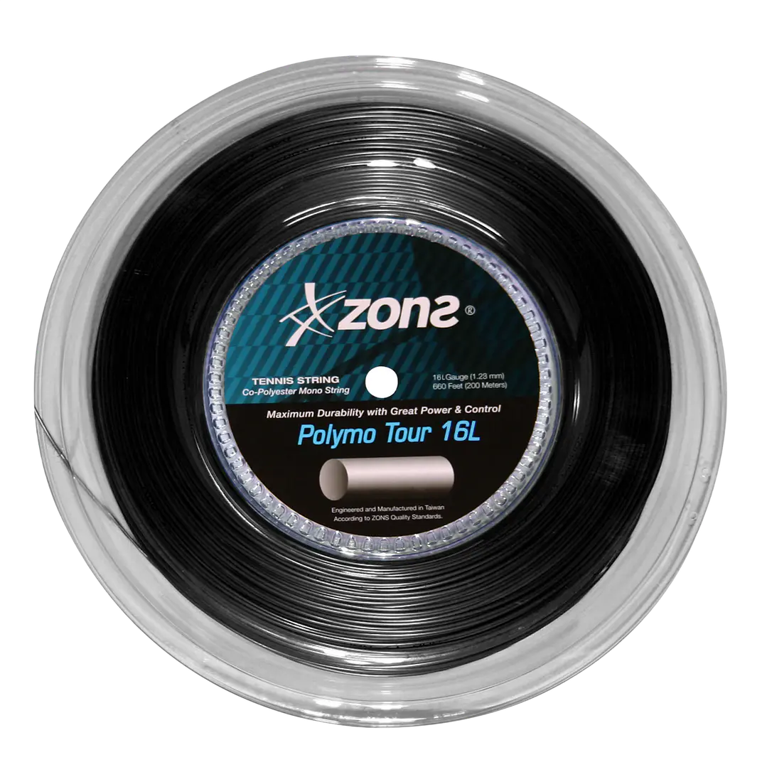 Cuerdas de Tenis Zons Polymo Tour 1.28 /. 16L Negro  1