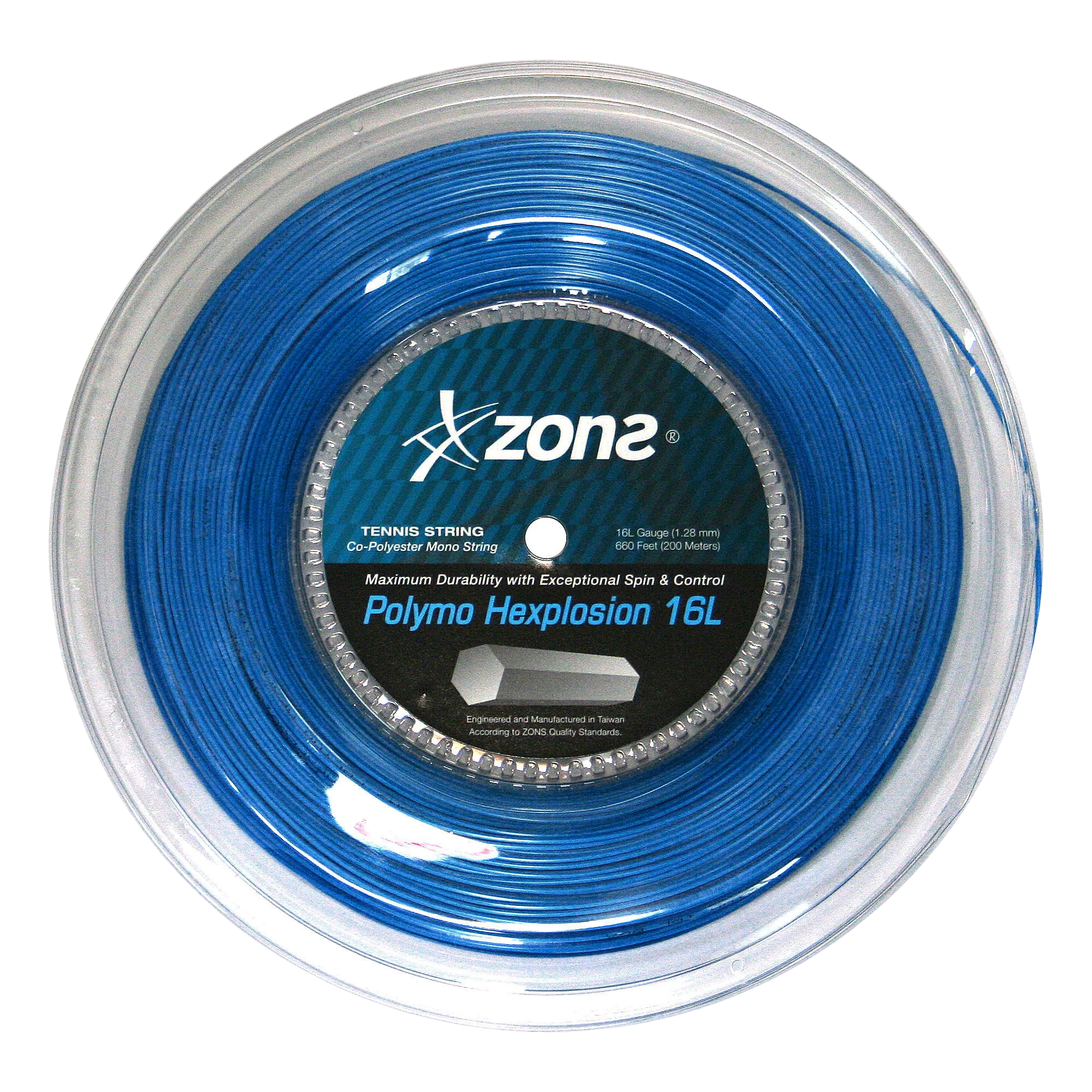 Cuerda de Tenis Zons Polymo Hexplosion 16L/1.28 Azul Oscuro