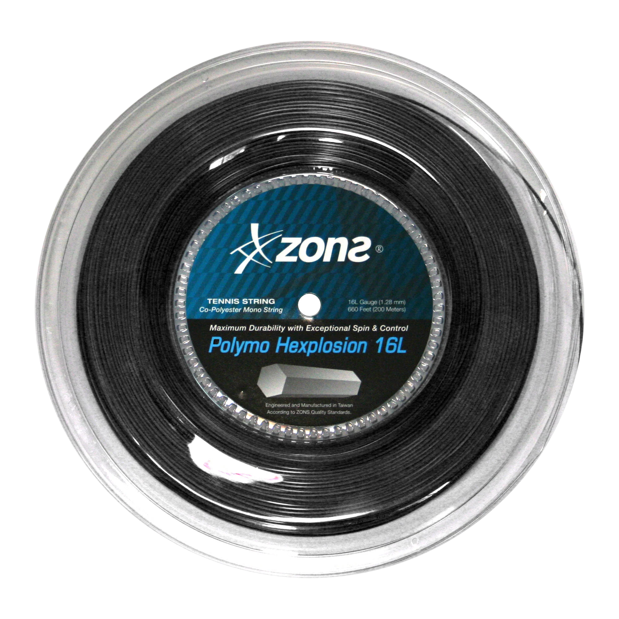 Cuerda de Tenis Zons Polymo Hexplosion 16L/1.28 Negro