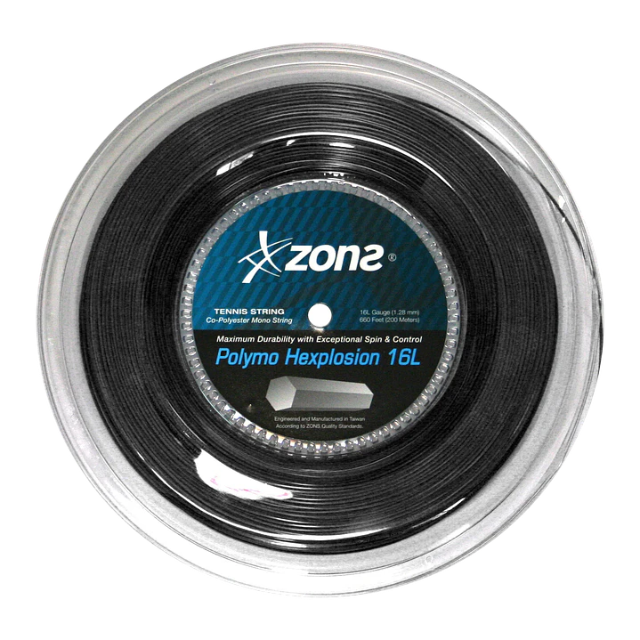  Cuerda de Tenis Zons Polymo Hexplosion 16L/1.28 Negro 1