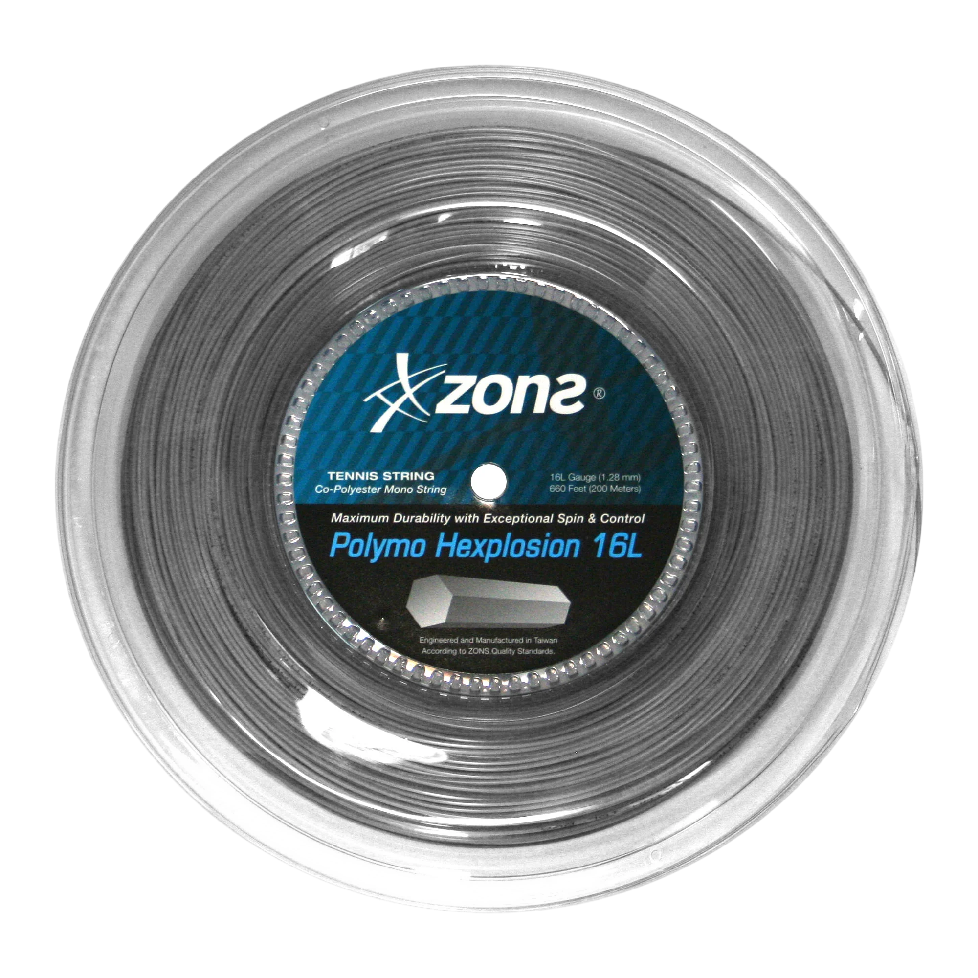 Cuerda de Tenis Zons Polymo Hexplosion 16L/1.28 Plata