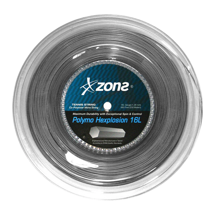  Cuerda de Tenis Zons Polymo Hexplosion 16L/1.28 Plata 1