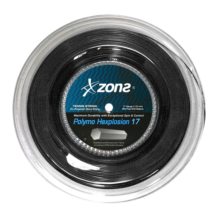 Cuerda de Tenis Zons Polymo Hexplosion 1.23 / 17L Negro 1