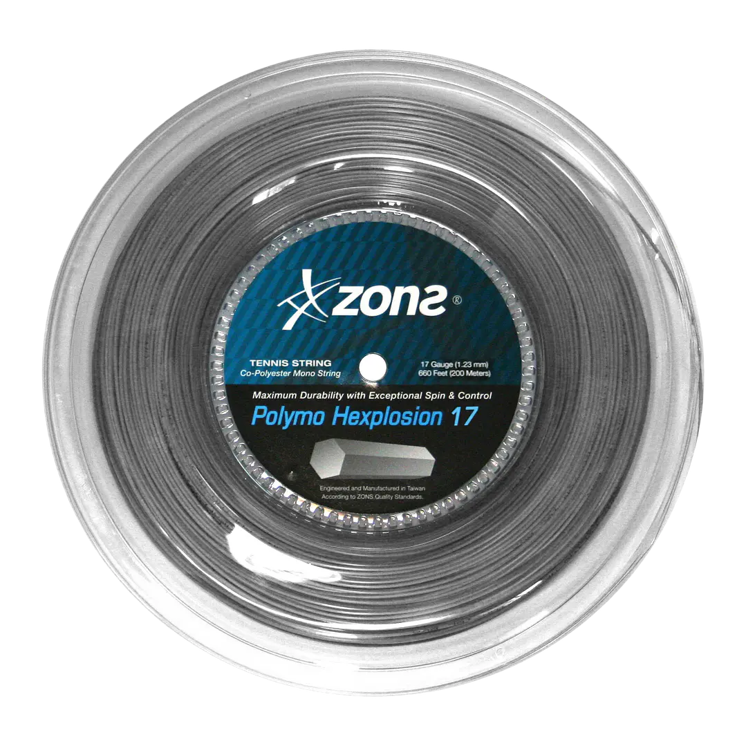 Cuerda de Tenis Zons Polymo Hexplosion 1.23 / 17L Plata 1