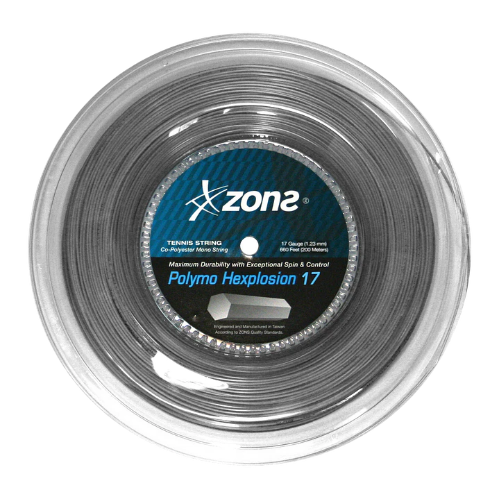 Cuerda de Tenis Zons Polymo Hexplosion 1.23 / 17L Plata 1