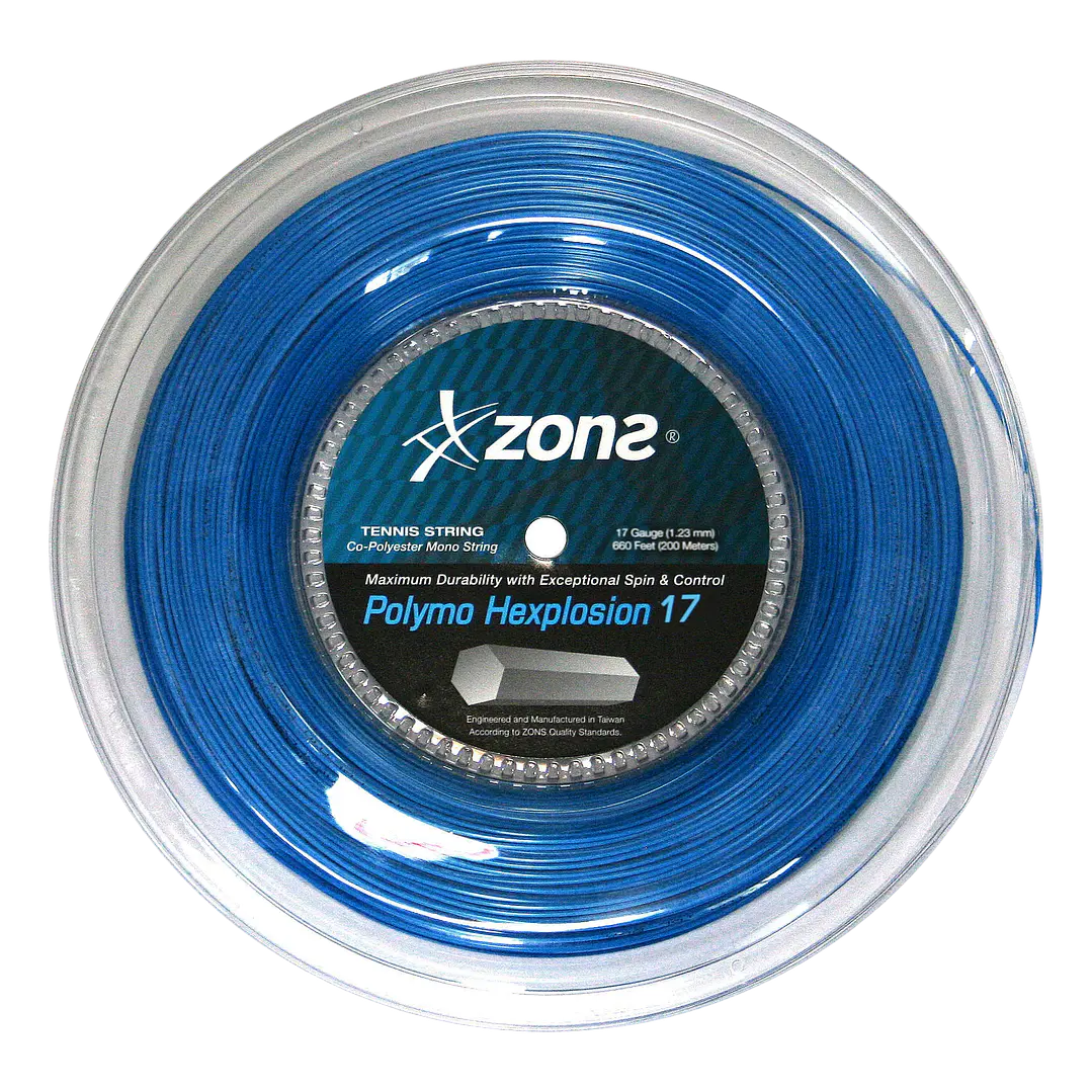  Cuerda de Tenis Zons Polymo Hexplosion 1.23 / 17 Azul Oscuro 1