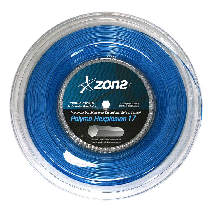  Cuerda de Tenis Zons Polymo Hexplosion 1.23 / 17 Azul Oscuro 1