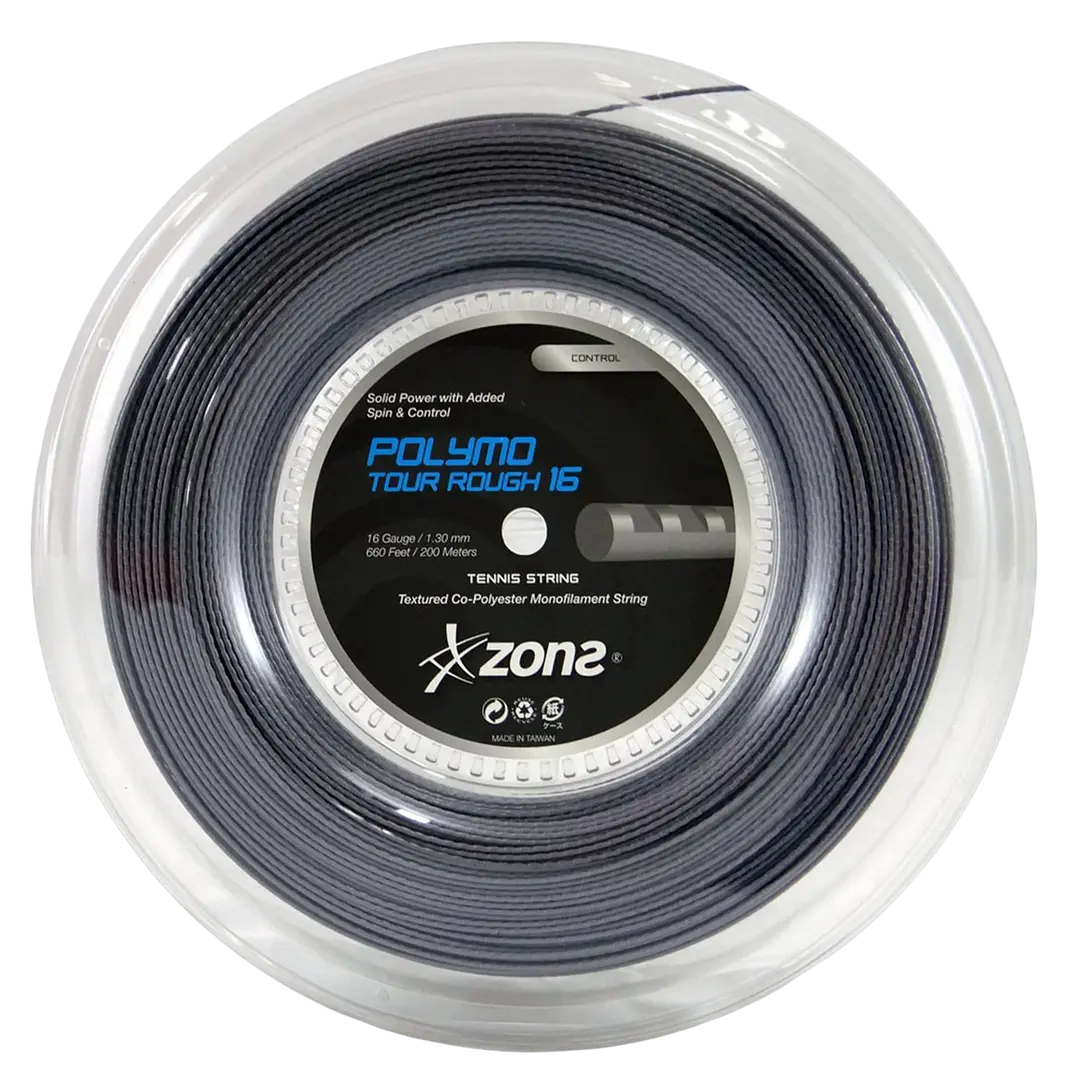  Cuerda de tenis Zons Polymo Tour Rough 1.25 / 16L Negro 1