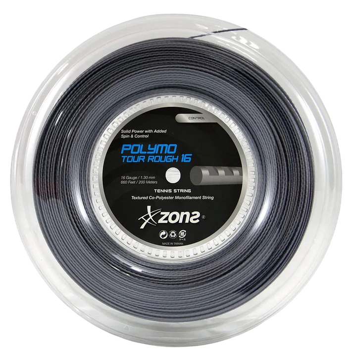  Cuerda de tenis Zons Polymo Tour Rough 1.30 / 16 Negro 1