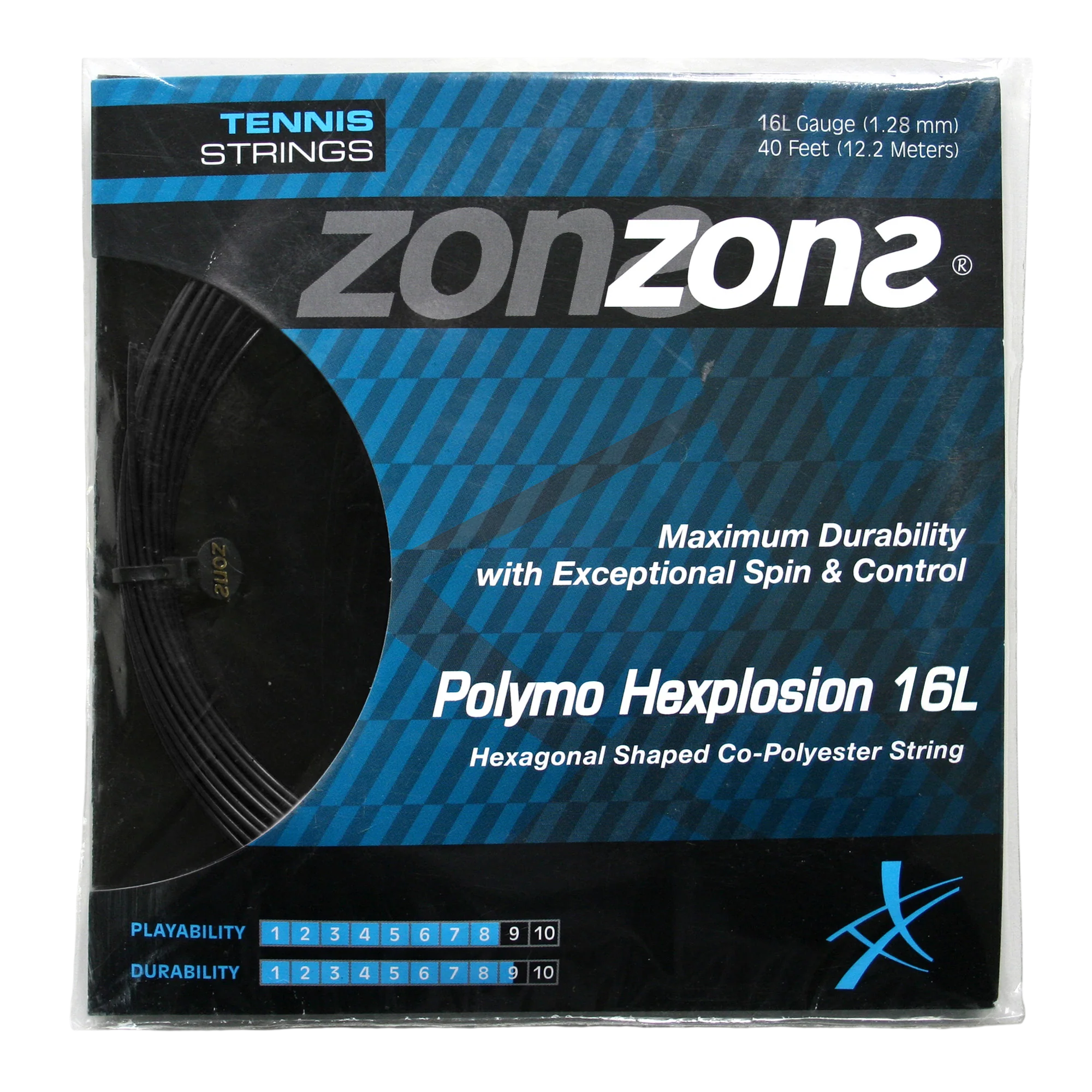 Cuerdas de Tenis Zons Polymo Explosion 1.28 / 16L Black