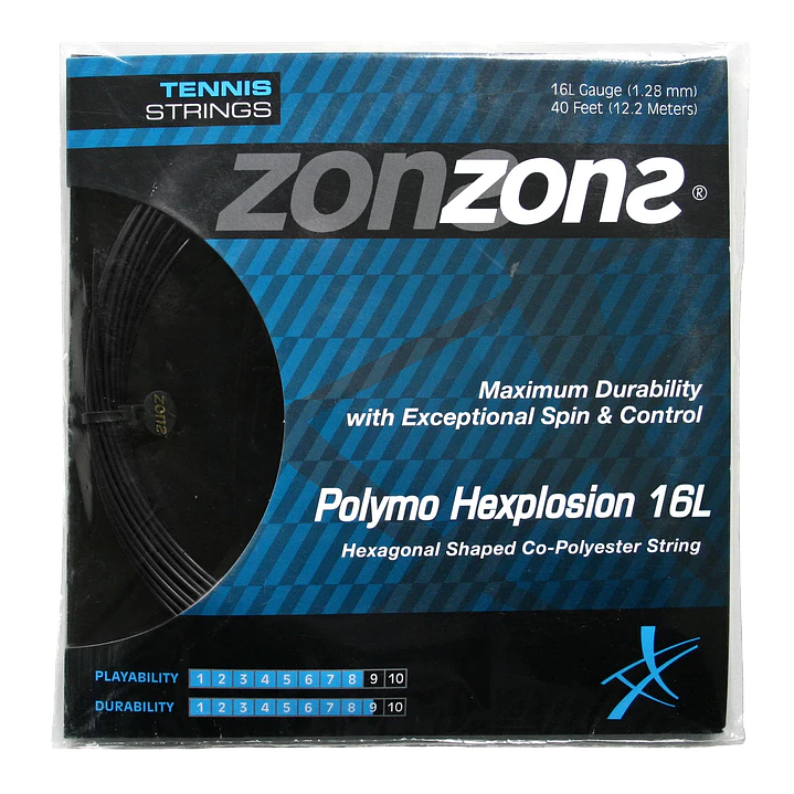Cuerdas de Tenis Zons Polymo Explosion 1.28 / 16L Black  1