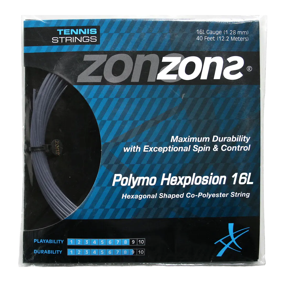 Cuerdas de Tenis Zons Polymo Explosion 16L/1.28mm Plata 1