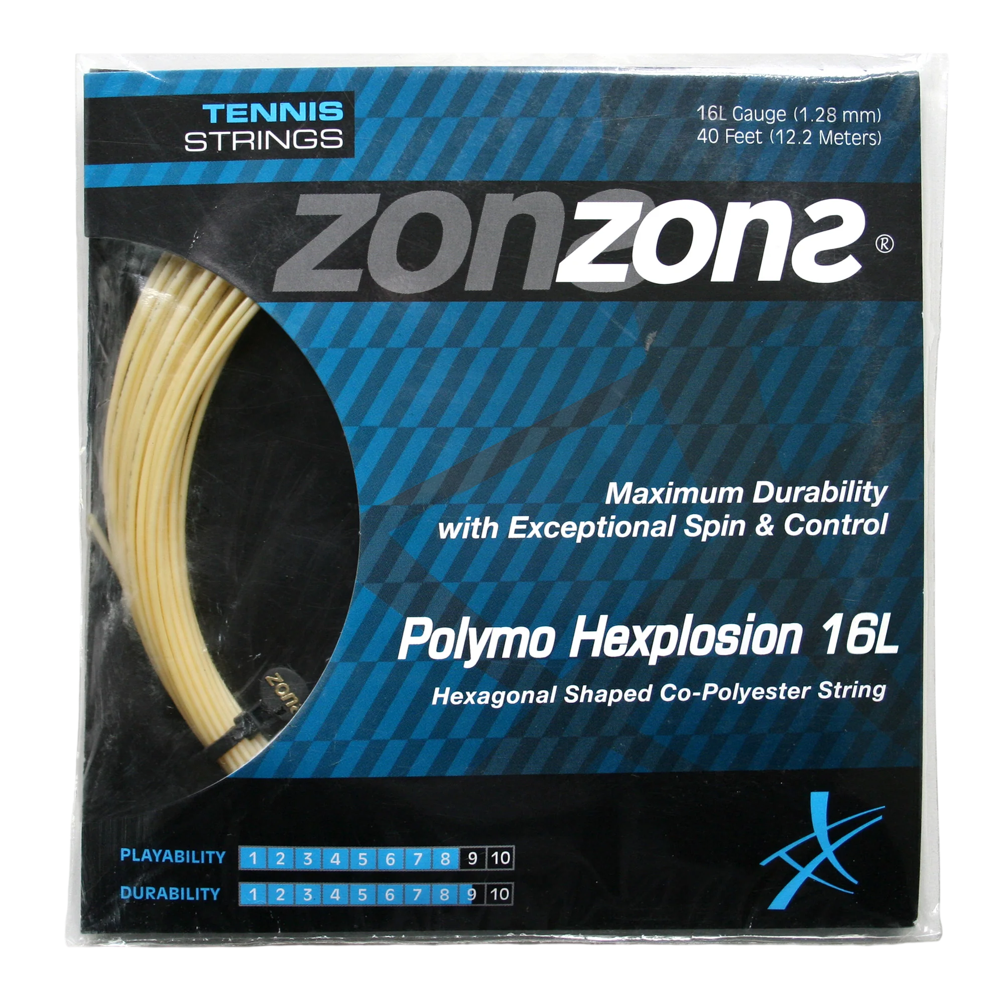 Cuerda de Tenis Zons Polymo Hexplosion 16L / 1.28 Ambar