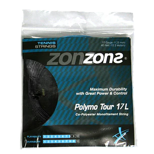 Cuerda de Tenis Zons Polymo Tour 1.23 / 17 Negro