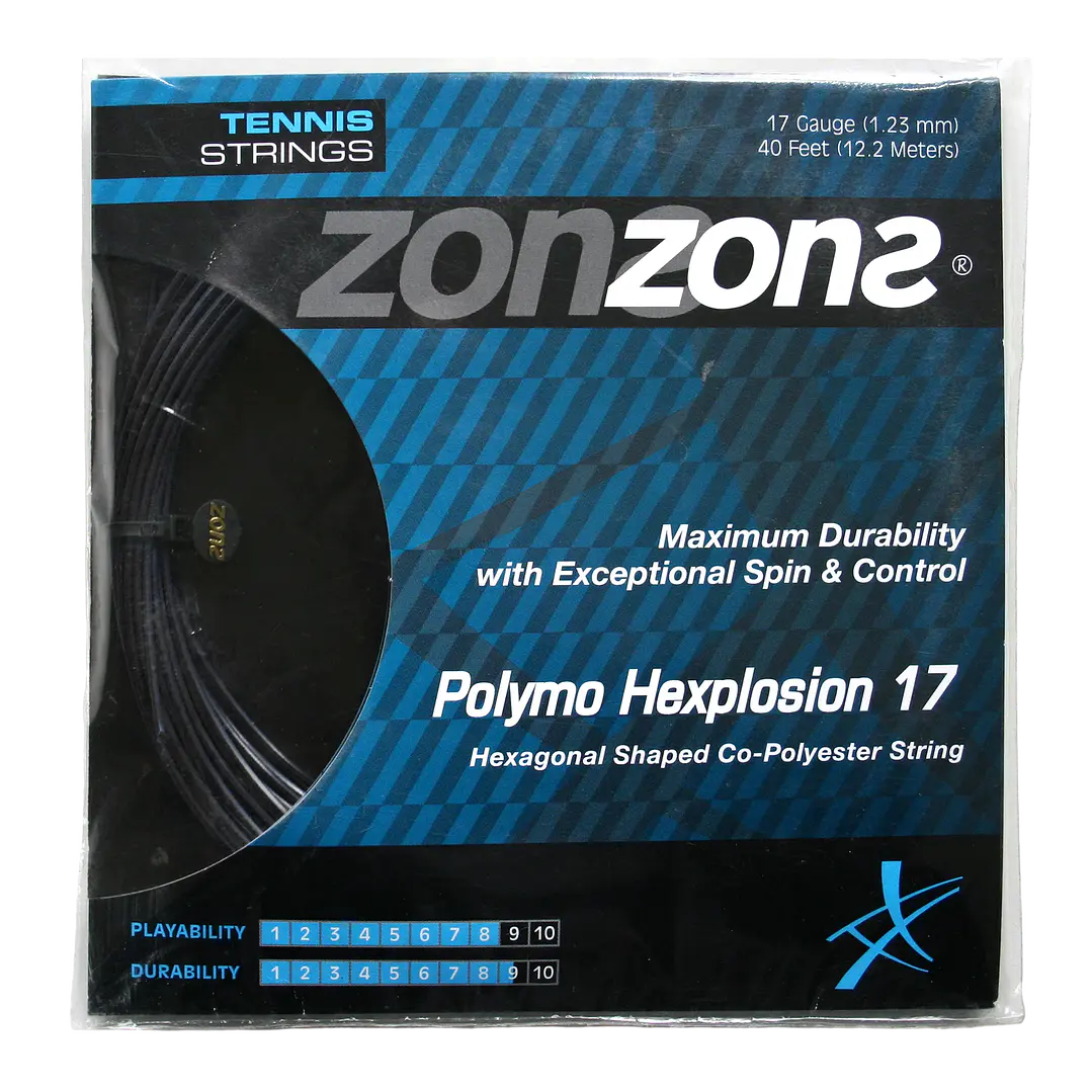 Cuerda de Tenis Zons Polymo Hexplosion 1.23 / 17 Negro 1