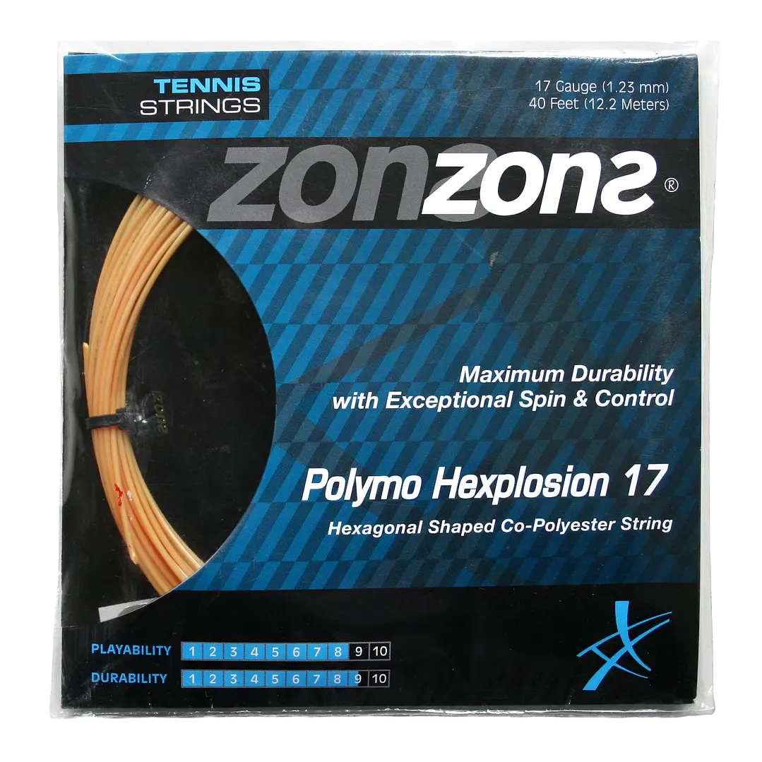 Cuerda de Tenis Zons Polymo Hexplosion 1.23 / 17 Oro 1