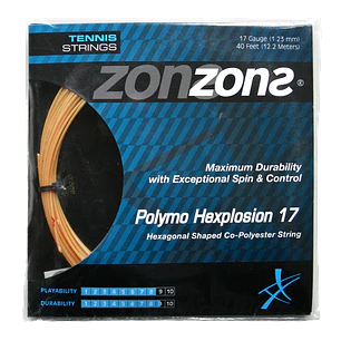 Cuerda de Tenis Zons Polymo Hexplosion 1.23 / 17 Oro