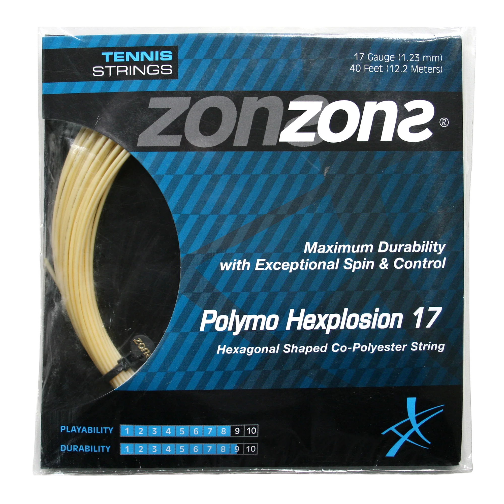 Cuerda de Tenis Zons Polymo Hexplosion 1.23 / 17 Ambar