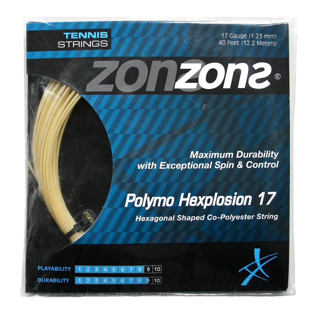 Cuerda de Tenis Zons Polymo Hexplosion 1.23 / 17 Ambar 1