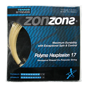 Cuerda de Tenis Zons Polymo Hexplosion 1.23 / 17 Ambar