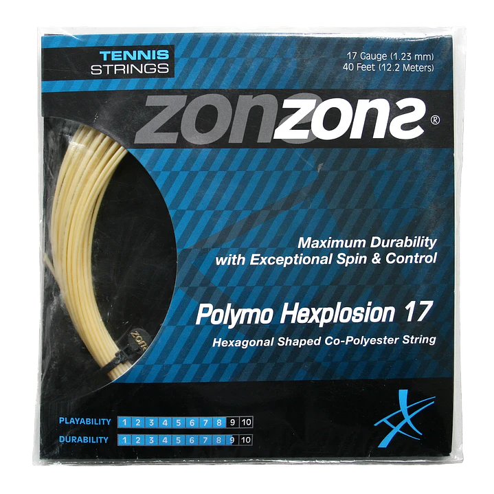 Cuerda de Tenis Zons Polymo Hexplosion 1.23 / 17 Ambar 1