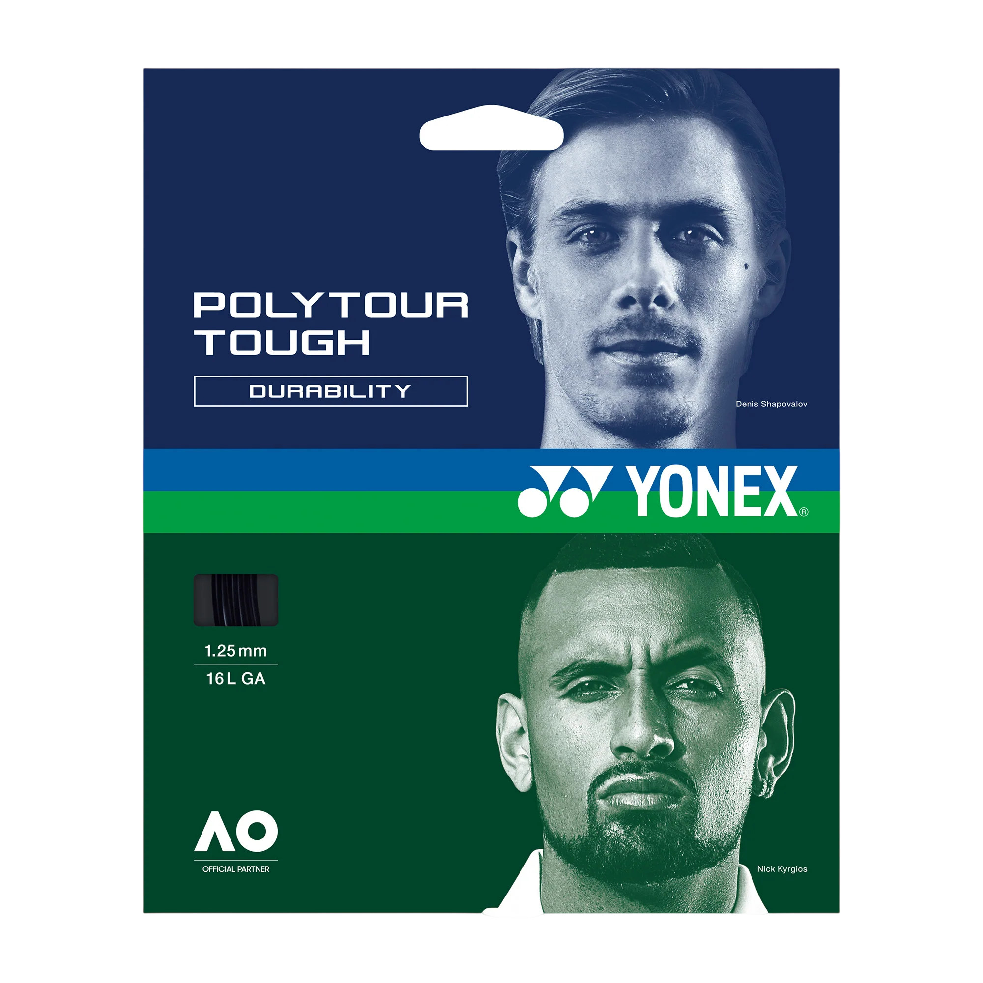 Cuerdas de Tenis Yonex Poly Tour Drive 1.25 / 16L Negro