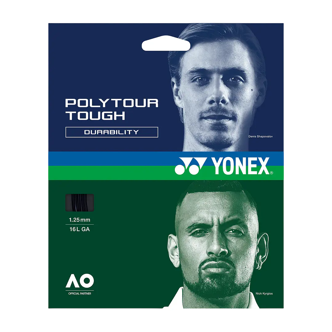  Cuerdas de Tenis Yonex Poly Tour Tough 1.25 / 16L Negro 1
