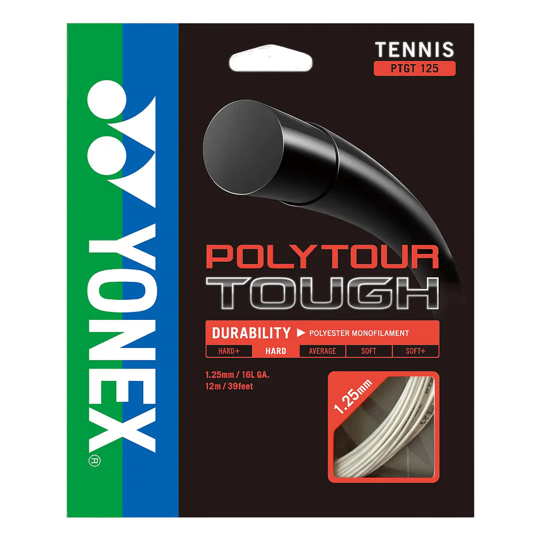  Cuerdas de Tenis Yonex Poly Tour Tough 1.25 / 16L Blanco 1