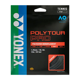  Cuerdas de Tenis Yonex Poly Tour Pro 1.25 / 16L Negro