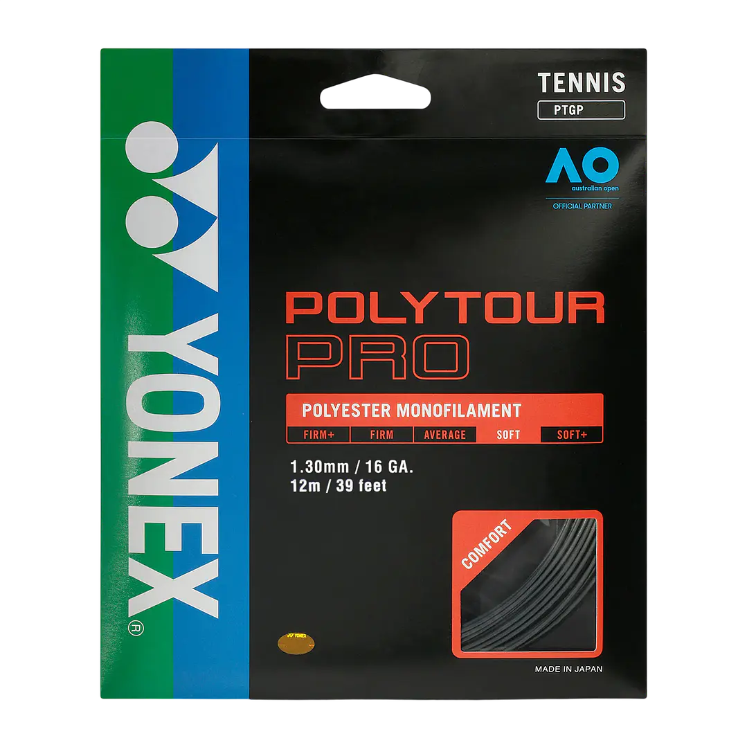  Cuerdas de Tenis Yonex Poly Tour Pro 1.30 / 16 Negro 1