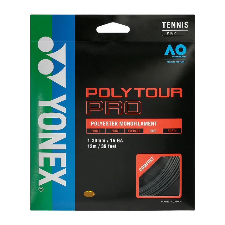  Cuerdas de Tenis Yonex Poly Tour Pro 1.30 / 16 Negro 1