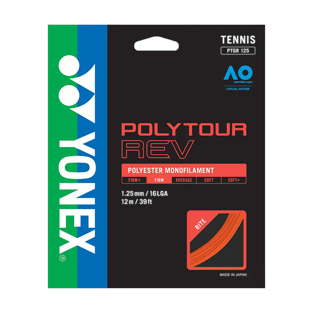  Cuerdas de Tenis Yonex Poly Tour Rev  1.25 / 16L Naranjo 1