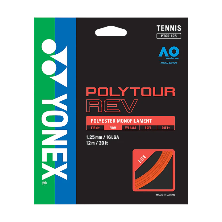  Cuerdas de Tenis Yonex Poly Tour Rev  1.25 / 16L Naranjo 1