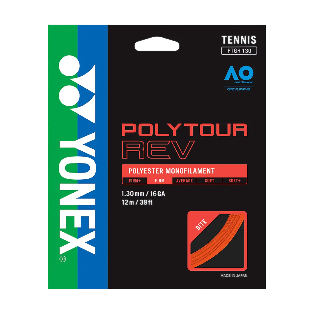   Cuerdas de Tenis Yonex Poly Tour Rev 1.30 / 16 Naranjo 1