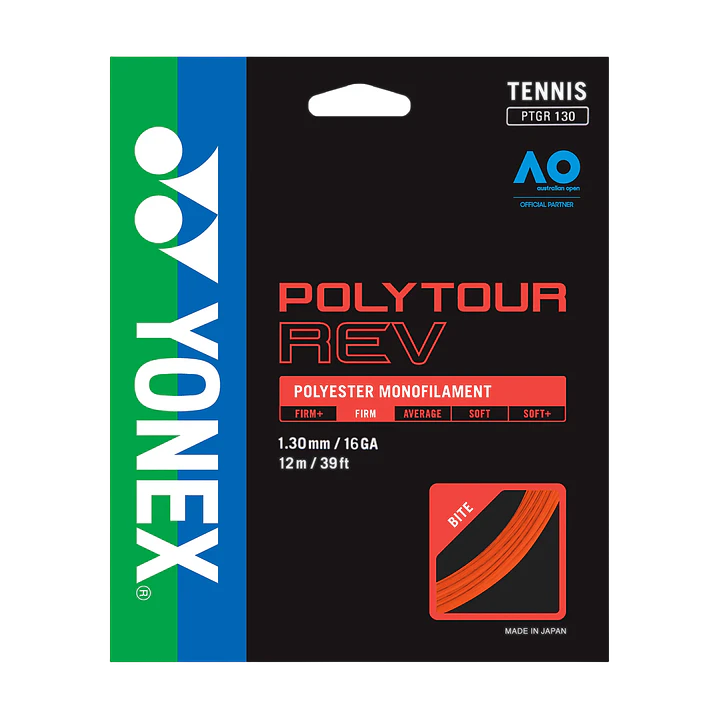   Cuerdas de Tenis Yonex Poly Tour Rev 1.30 / 16 Naranjo 1